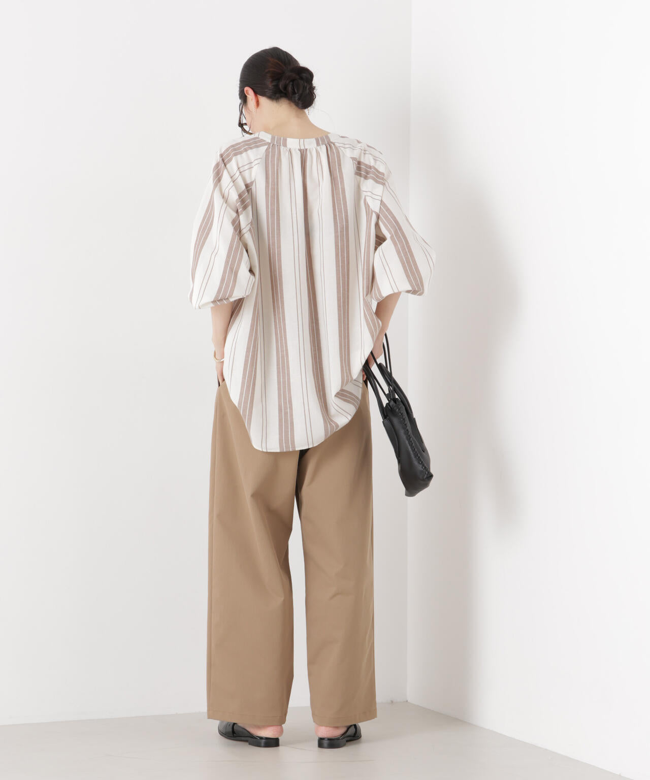 マシンウォッシャブルリネン混 ドルマンプルオーバーブラウス 6736120316