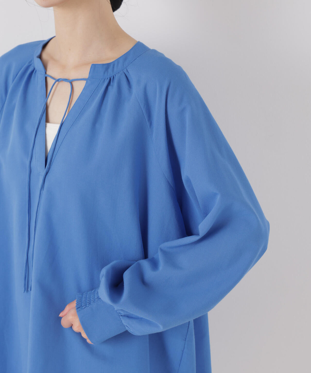 マシンウォッシャブルリネン混 ドルマンプルオーバーブラウス 6736120316