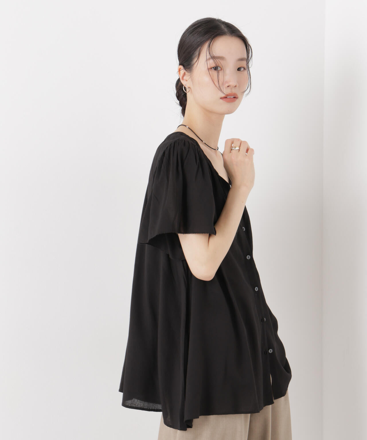 made in INDIA 前後2wayフレンチブラウス(セットアップ可) 6736121300