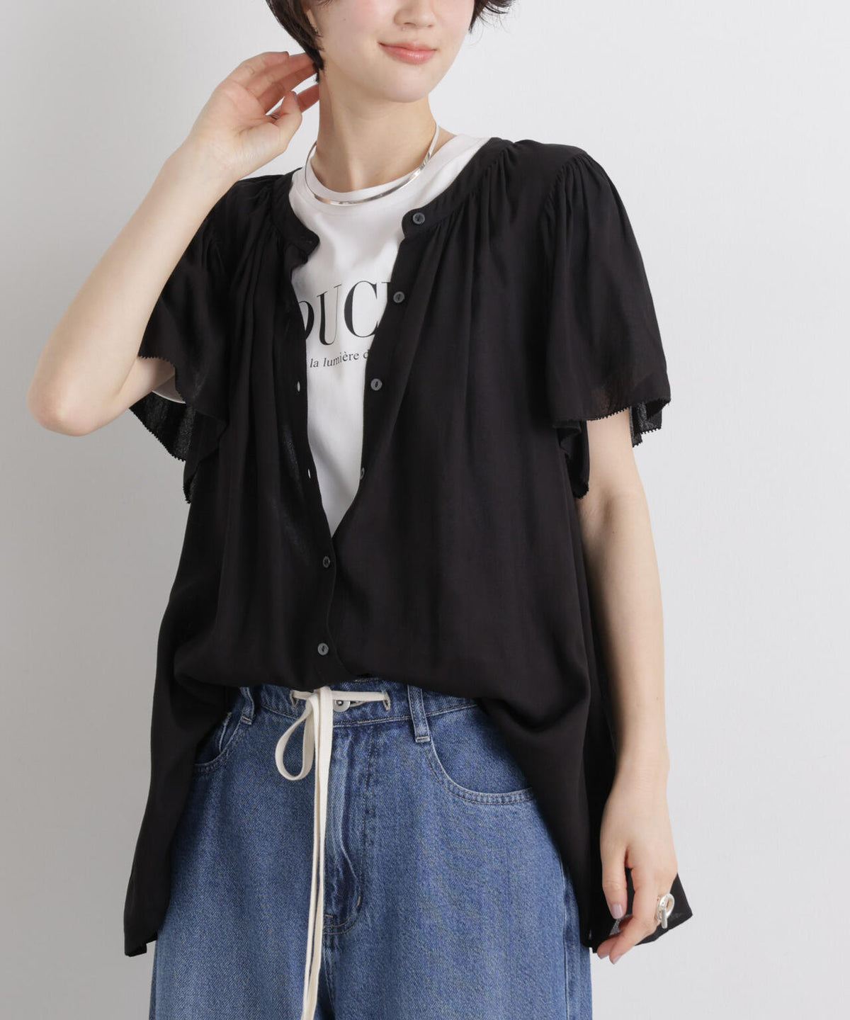 made in INDIA 前後2wayフレンチブラウス(セットアップ可) 6736121300