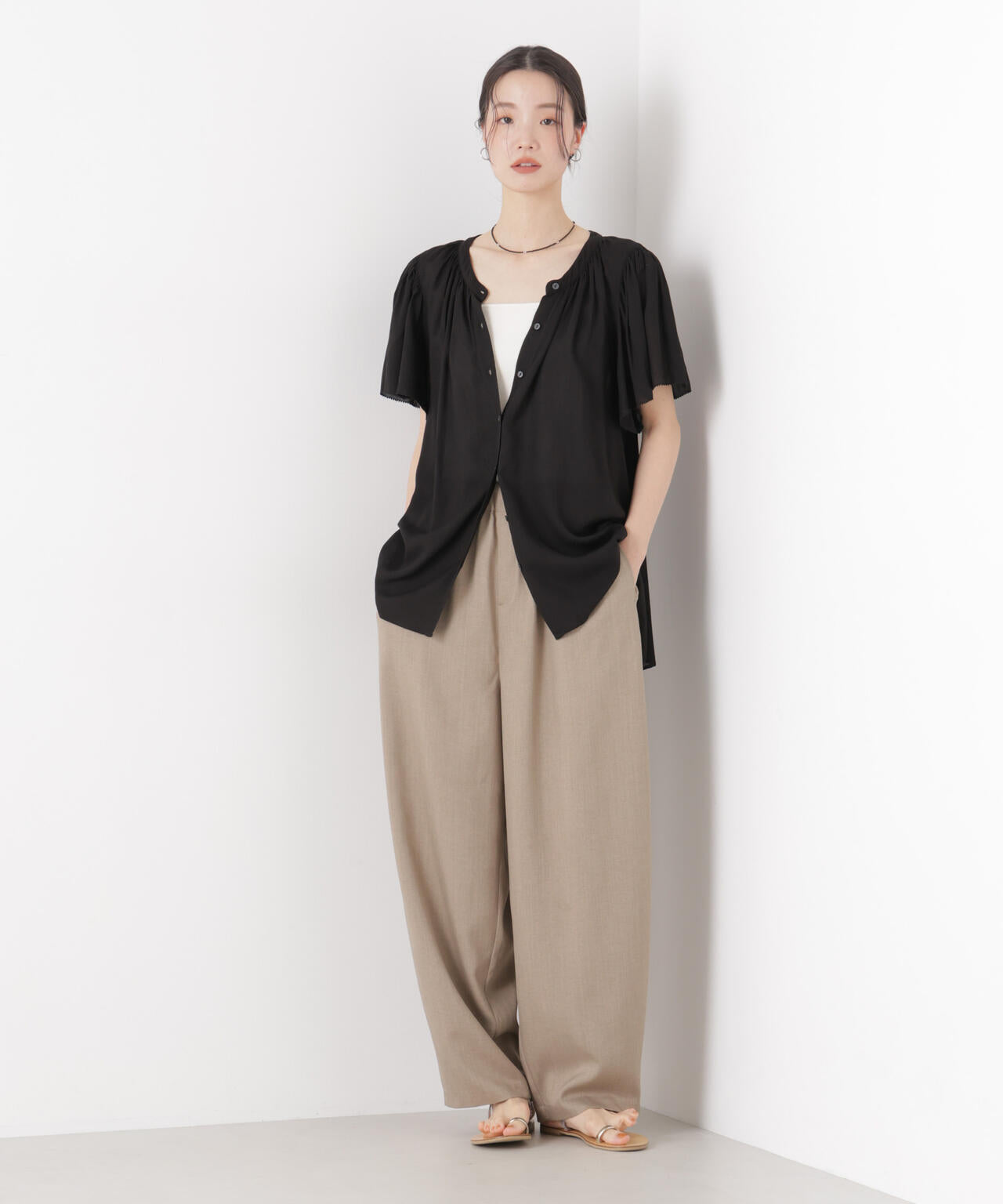 made in INDIA 前後2wayフレンチブラウス(セットアップ可) 6736121300