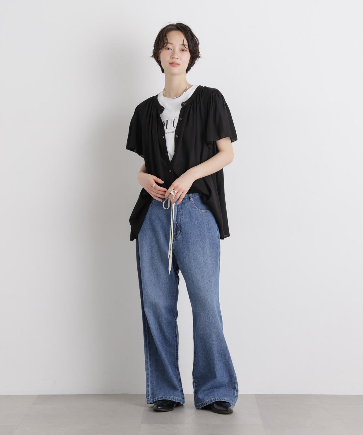 made in INDIA 前後2wayフレンチブラウス(セットアップ可) 6736121300