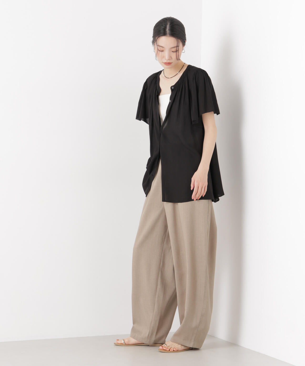 made in INDIA 前後2wayフレンチブラウス(セットアップ可) 6736121300