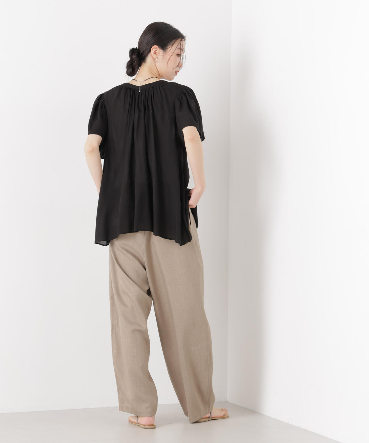 made in INDIA 前後2wayフレンチブラウス(セットアップ可) 6736121300