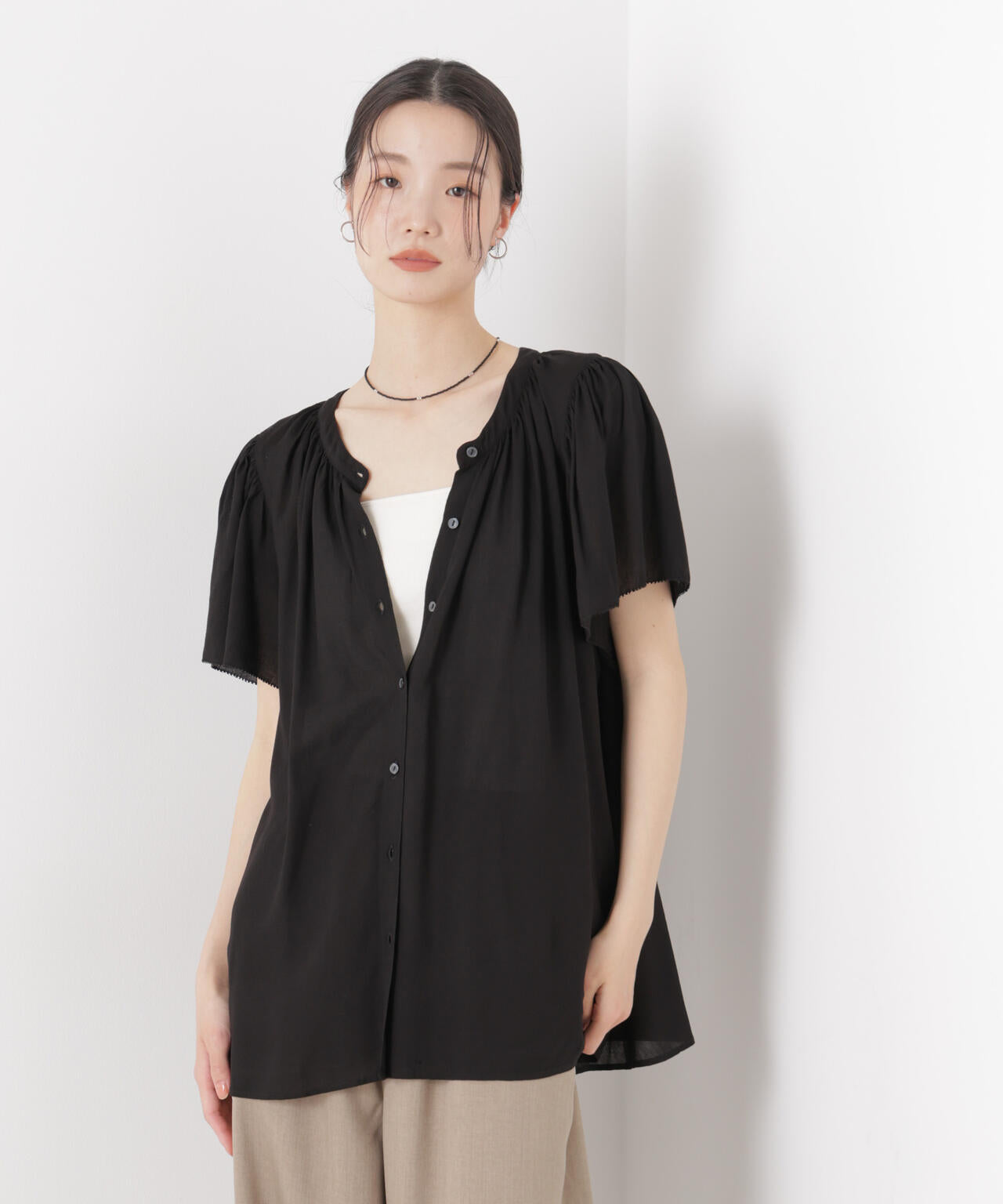 made in INDIA 前後2wayフレンチブラウス(セットアップ可) 6736121300