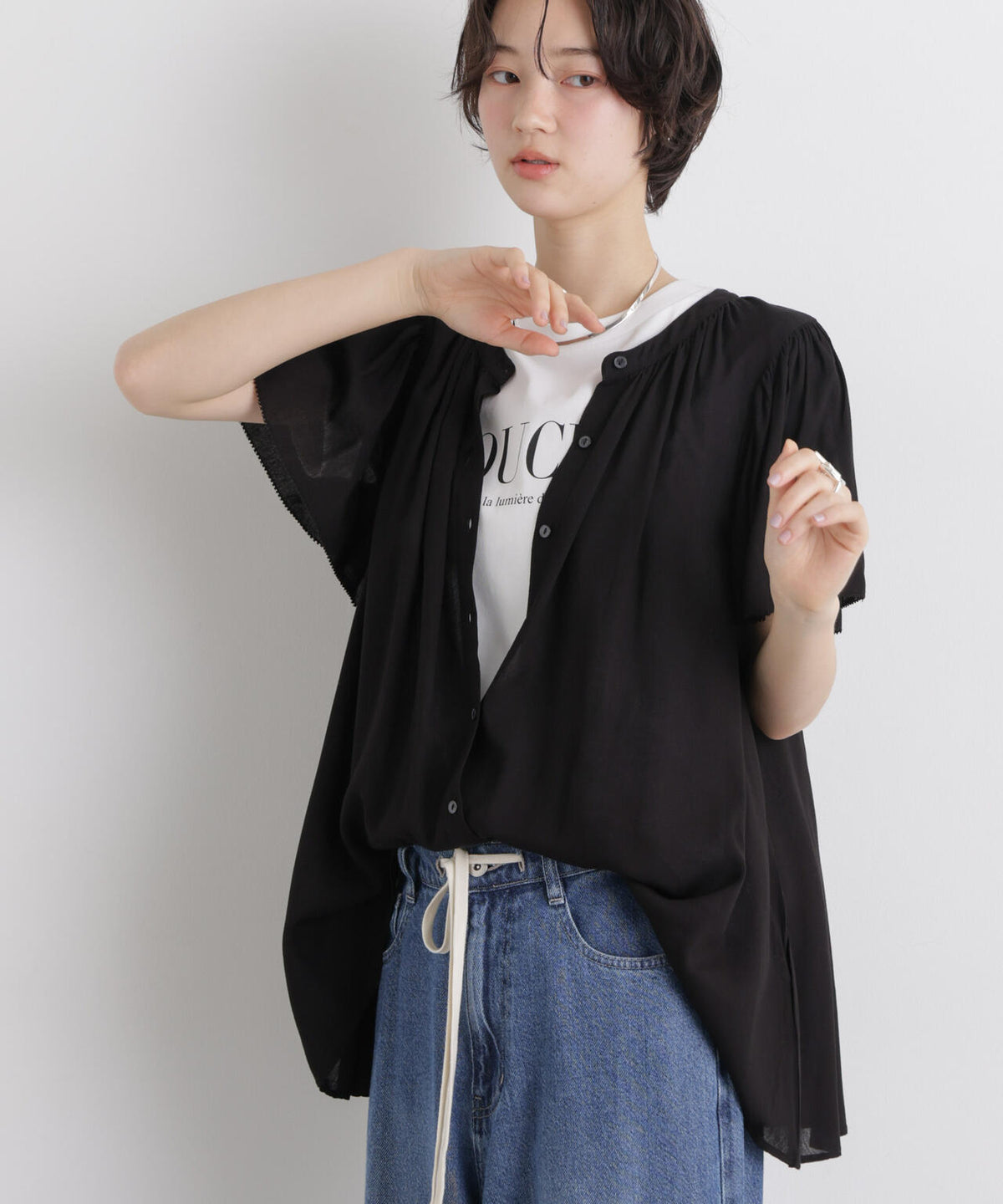 made in INDIA 前後2wayフレンチブラウス(セットアップ可) 6736121300