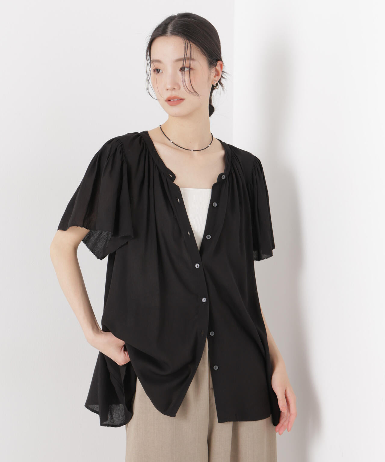 made in INDIA 前後2wayフレンチブラウス(セットアップ可) 6736121300