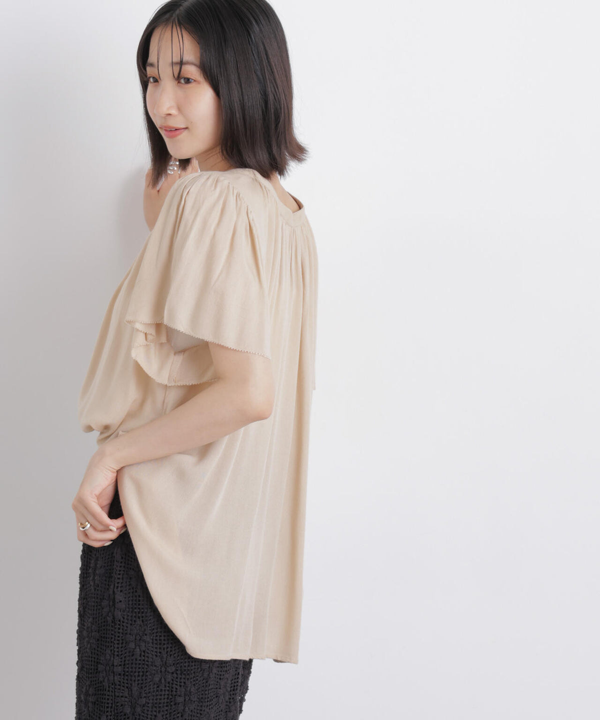 made in INDIA 前後2wayフレンチブラウス(セットアップ可) 6736121300