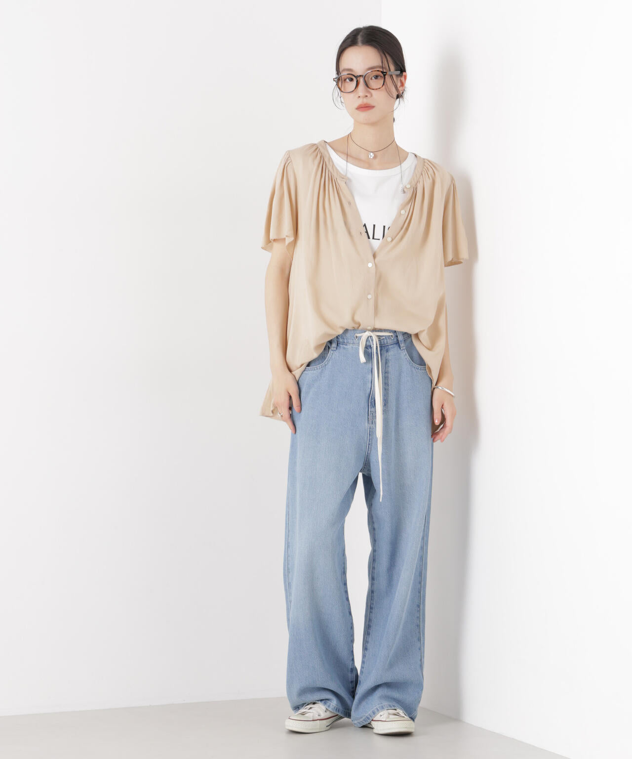 made in INDIA 前後2wayフレンチブラウス(セットアップ可) 6736121300