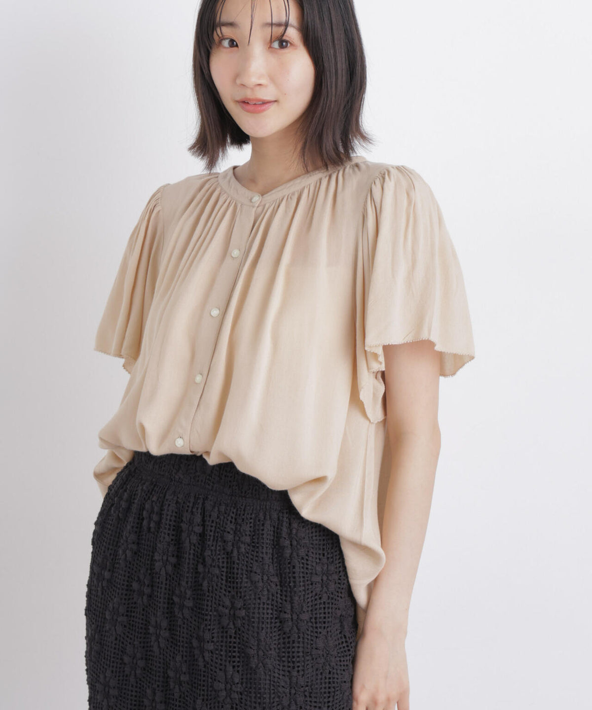 made in INDIA 前後2wayフレンチブラウス(セットアップ可) 6736121300