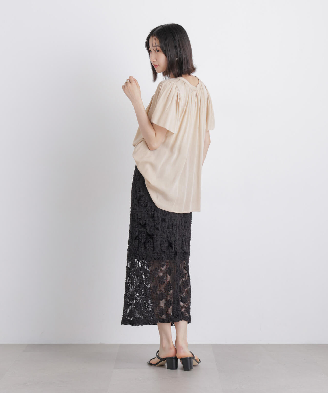 made in INDIA 前後2wayフレンチブラウス(セットアップ可) 6736121300