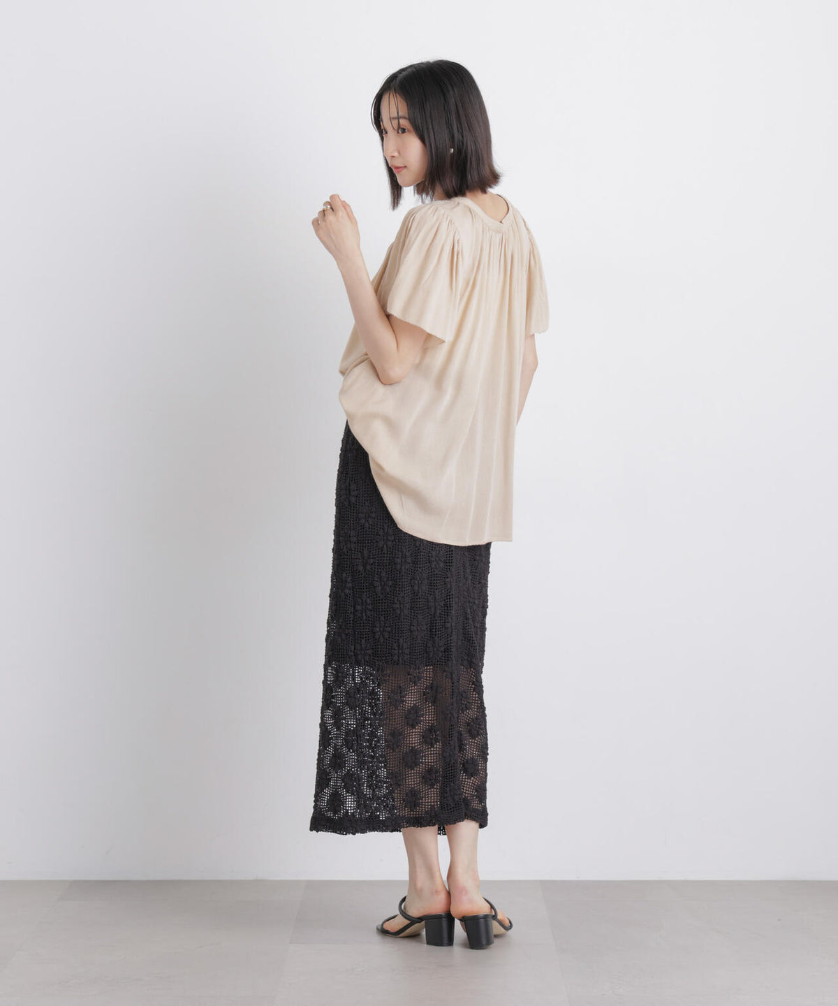 made in INDIA 前後2wayフレンチブラウス(セットアップ可) 6736121300