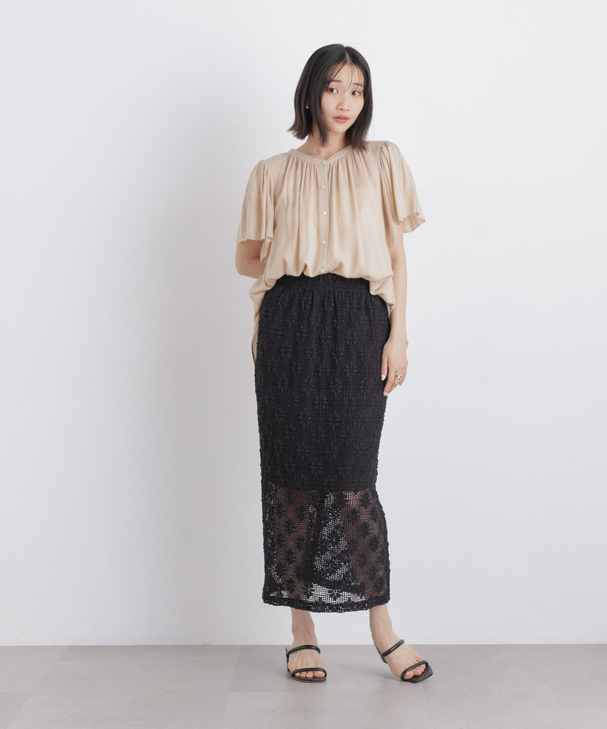 made in INDIA 前後2wayフレンチブラウス(セットアップ可) 6736121300