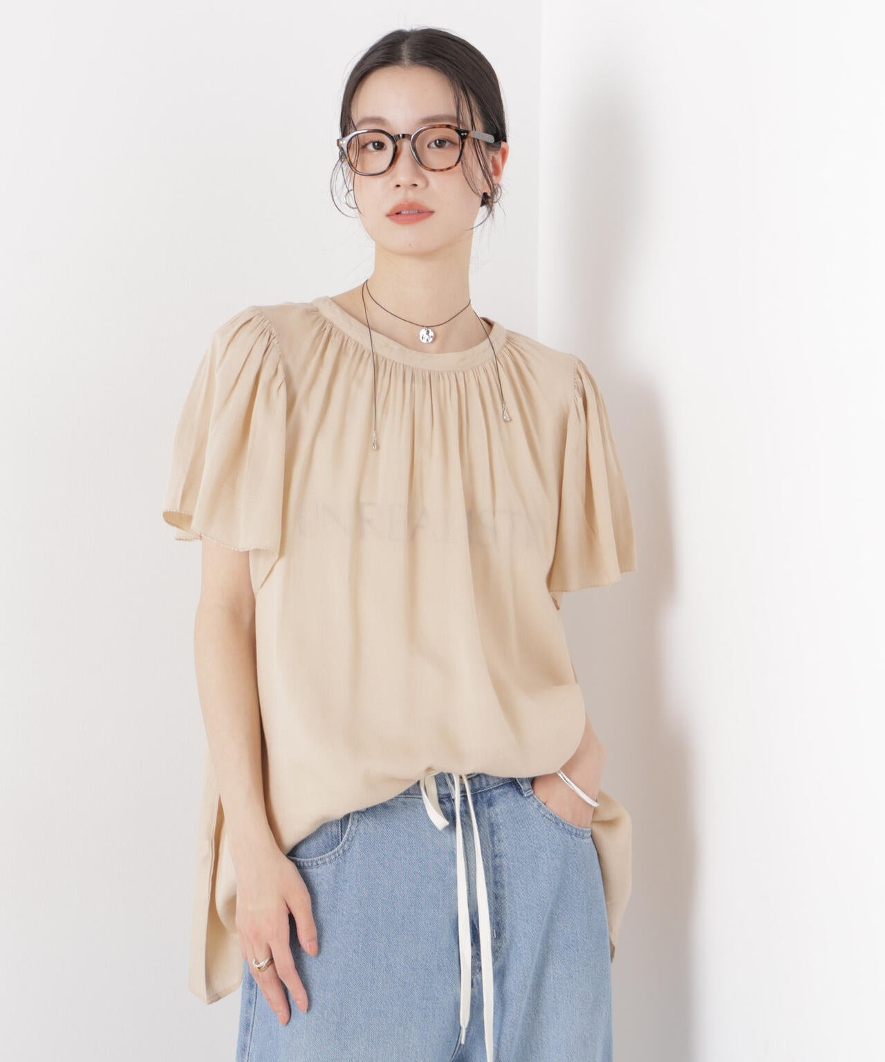 made in INDIA 前後2wayフレンチブラウス(セットアップ可) 6736121300