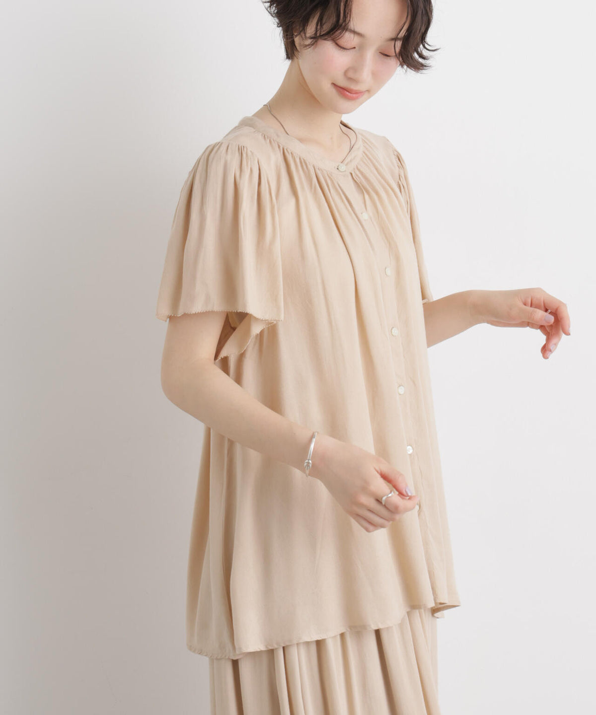 made in INDIA 前後2wayフレンチブラウス(セットアップ可) 6736121300