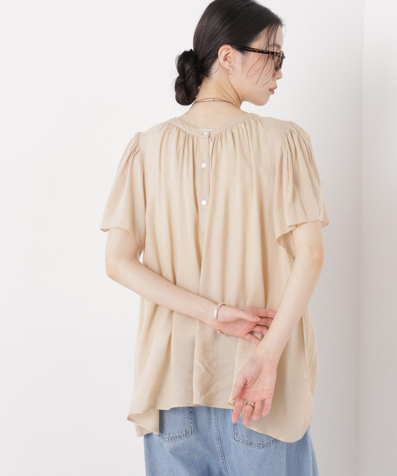 made in INDIA 前後2wayフレンチブラウス(セットアップ可) 6736121300