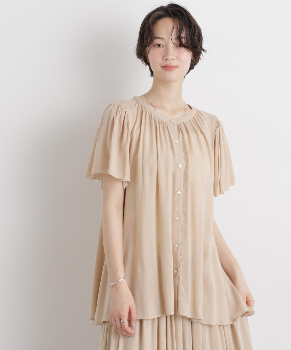 made in INDIA 前後2wayフレンチブラウス(セットアップ可) 6736121300