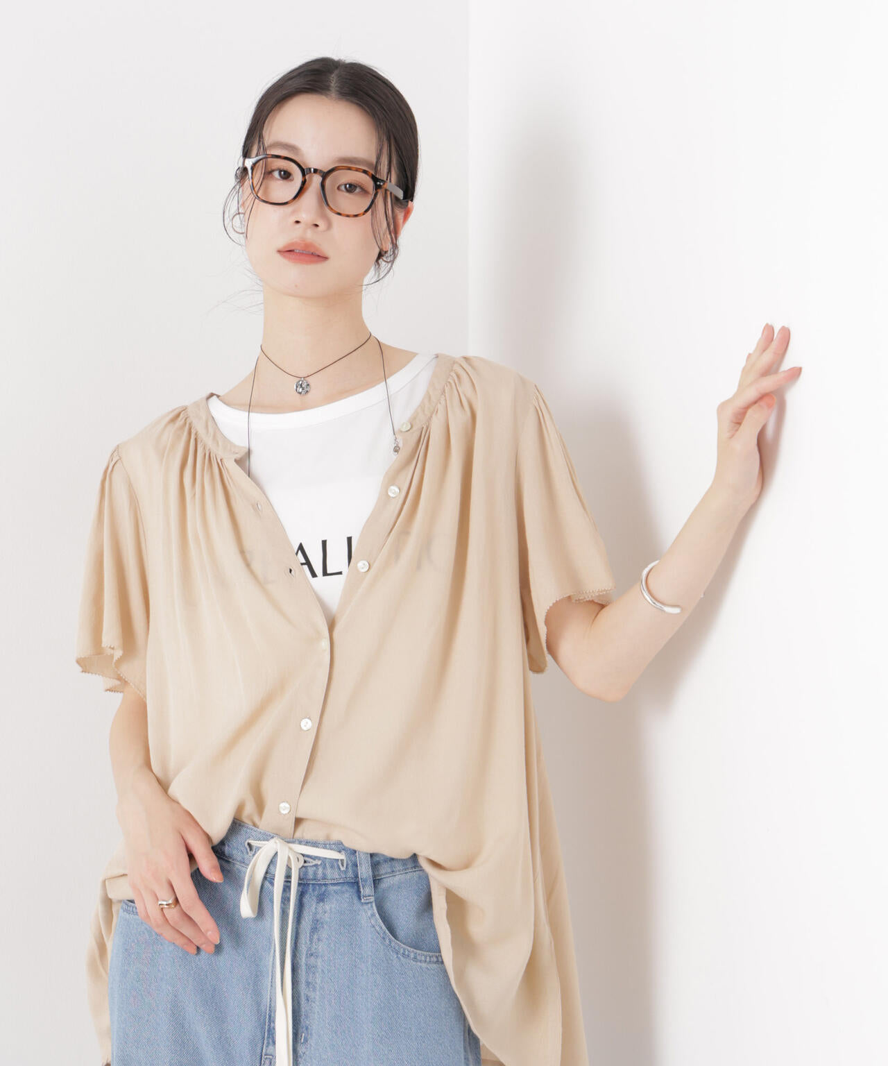 made in INDIA 前後2wayフレンチブラウス(セットアップ可) 6736121300