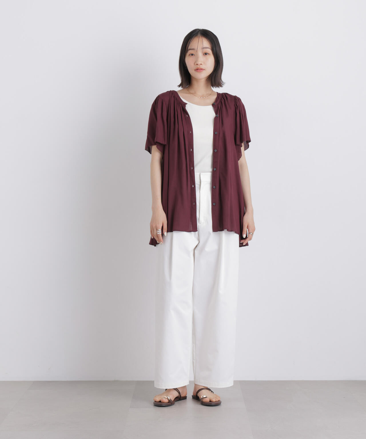 made in INDIA 前後2wayフレンチブラウス(セットアップ可) 6736121300