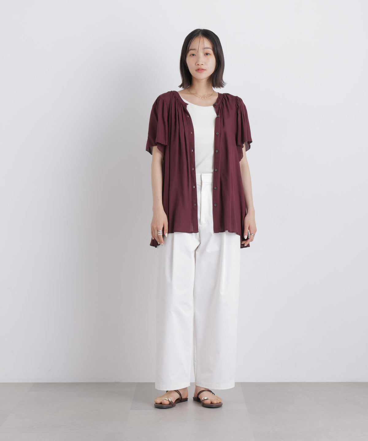 made in INDIA 前後2wayフレンチブラウス(セットアップ可) 6736121300