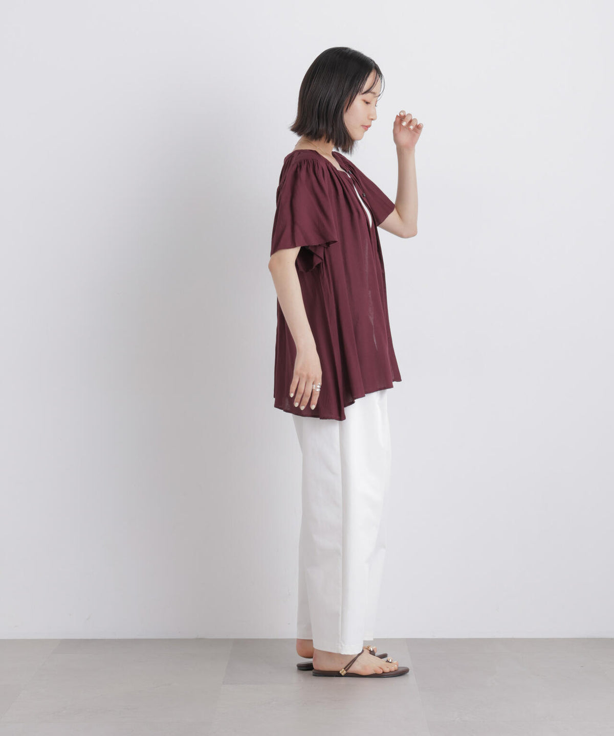 made in INDIA 前後2wayフレンチブラウス(セットアップ可) 6736121300