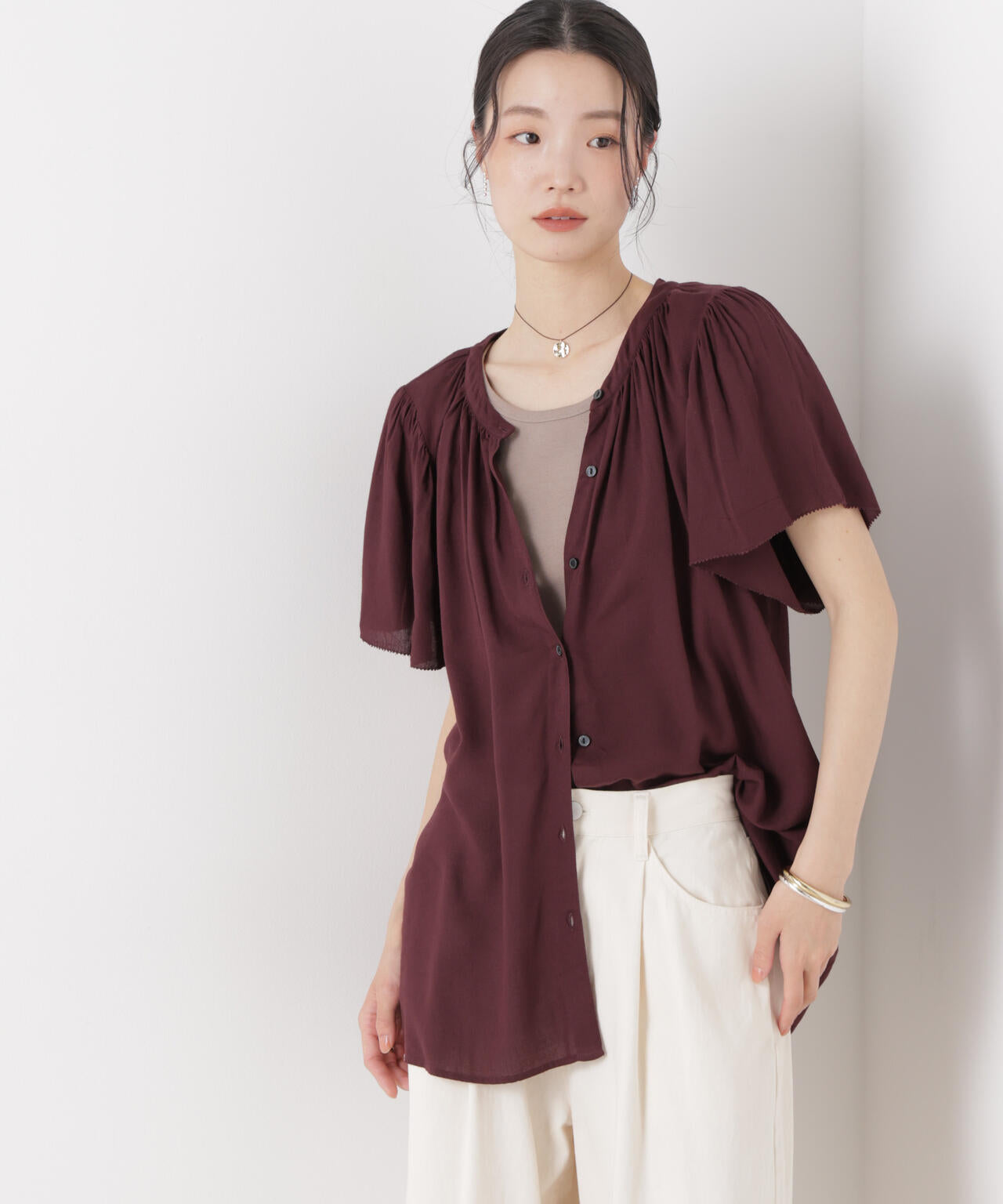 made in INDIA 前後2wayフレンチブラウス(セットアップ可) 6736121300