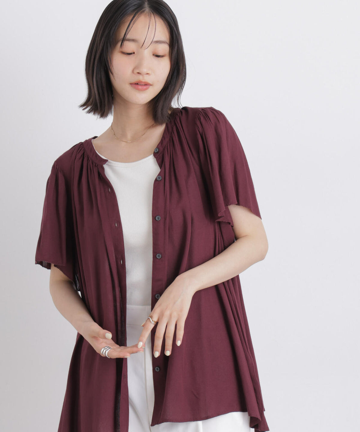 made in INDIA 前後2wayフレンチブラウス(セットアップ可) 6736121300