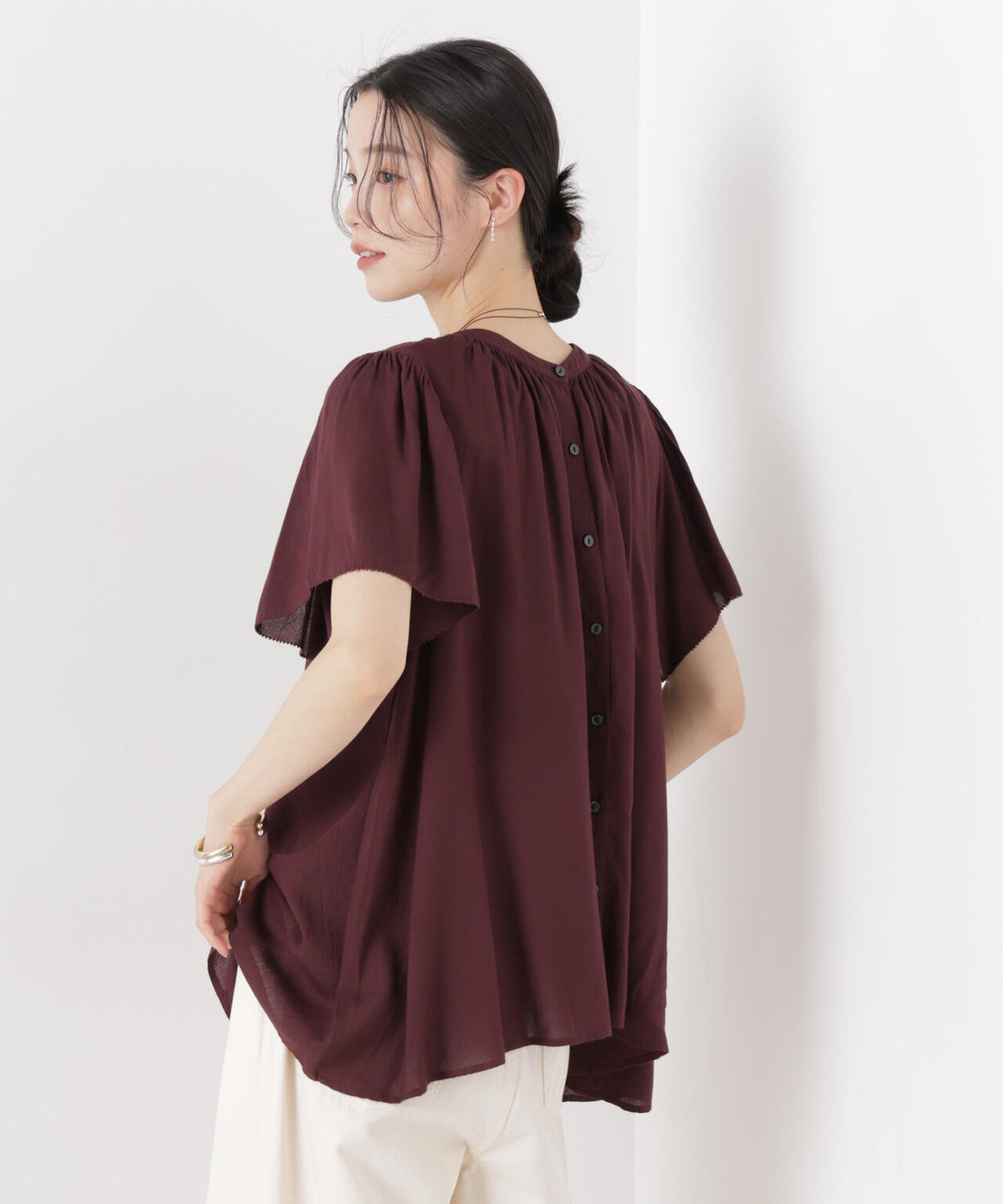 made in INDIA 前後2wayフレンチブラウス(セットアップ可) 6736121300