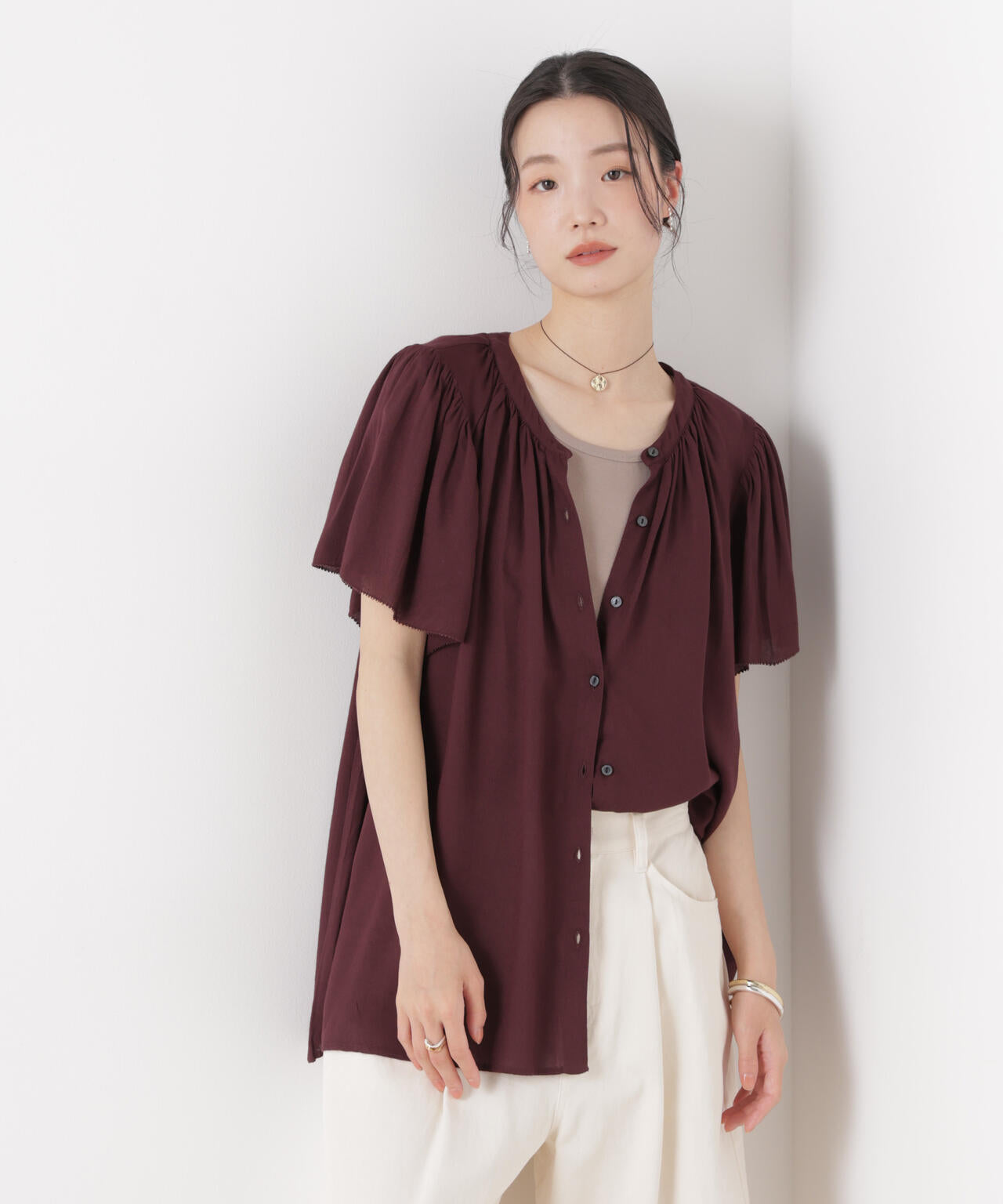 made in INDIA 前後2wayフレンチブラウス(セットアップ可) 6736121300