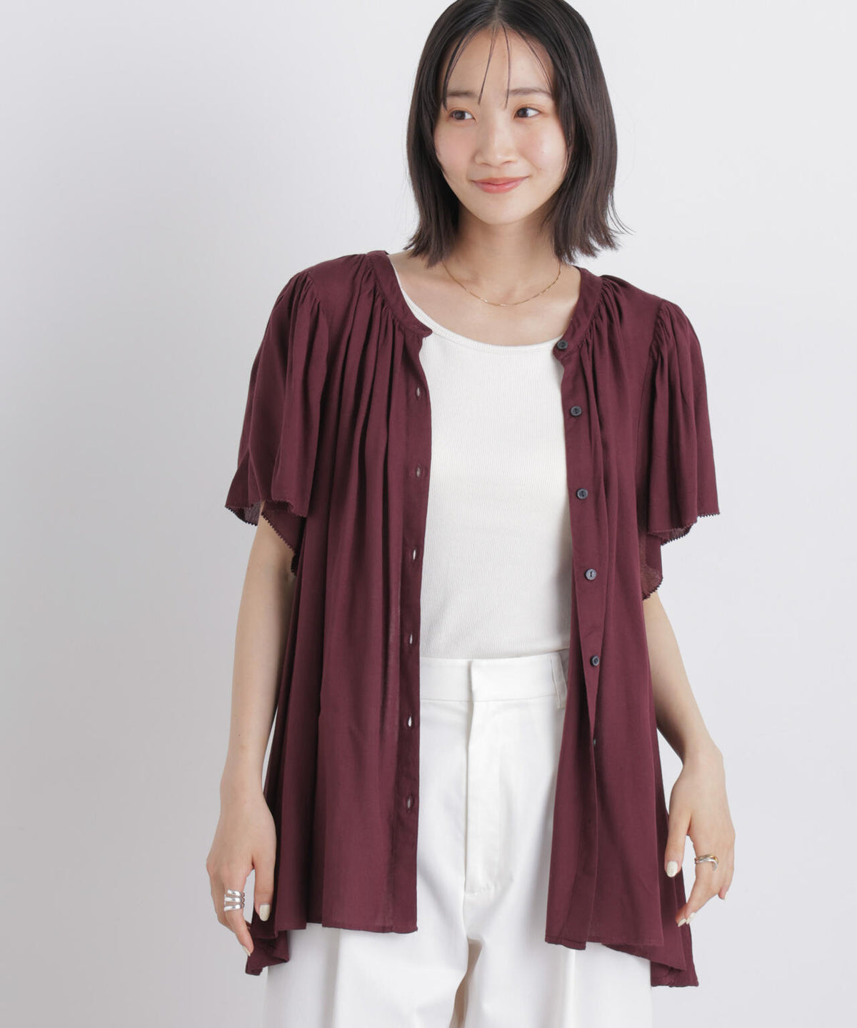 made in INDIA 前後2wayフレンチブラウス(セットアップ可) 6736121300
