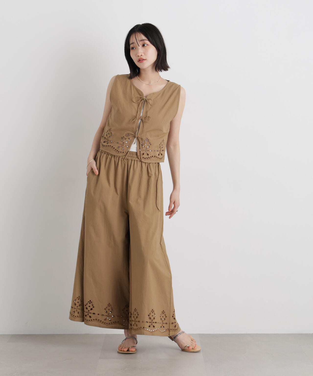 made in INDIA カットワークエンブロイダリージレ(セットアップ可) 6736121302