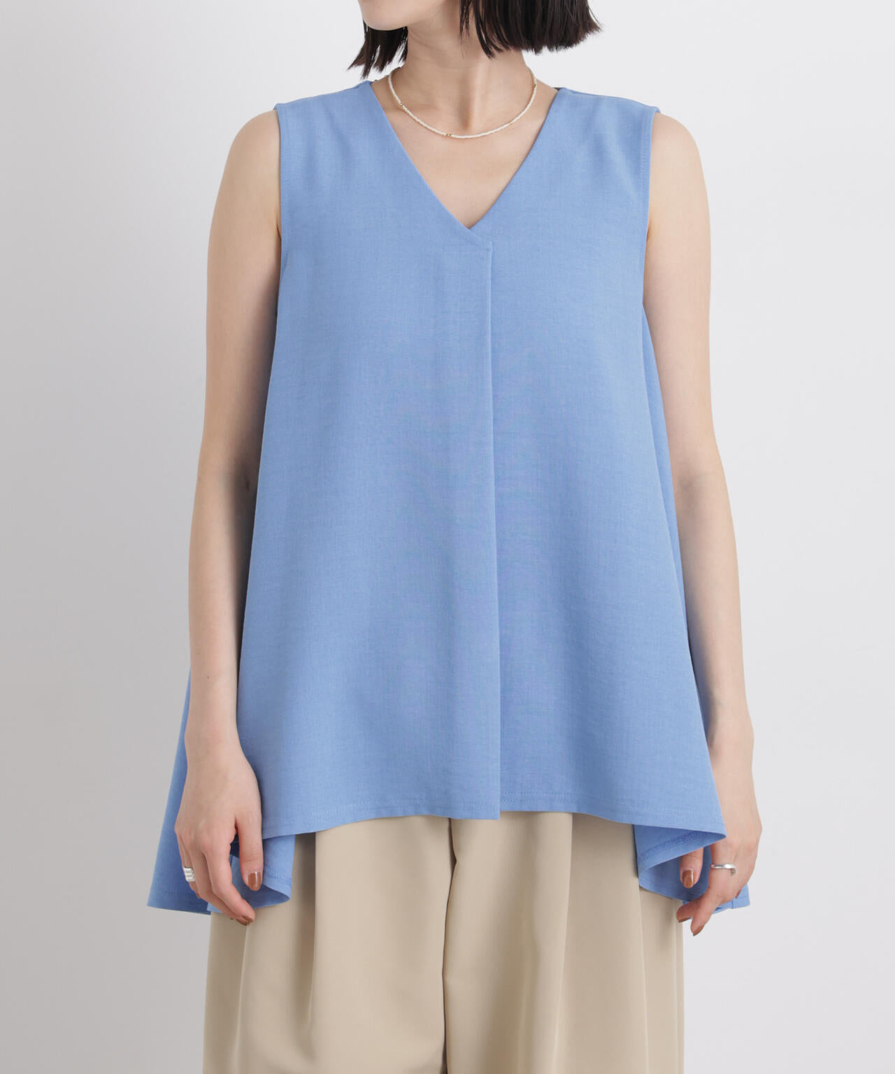 多機能リネンライクケープカラーセットデザインブラウス 6736121307