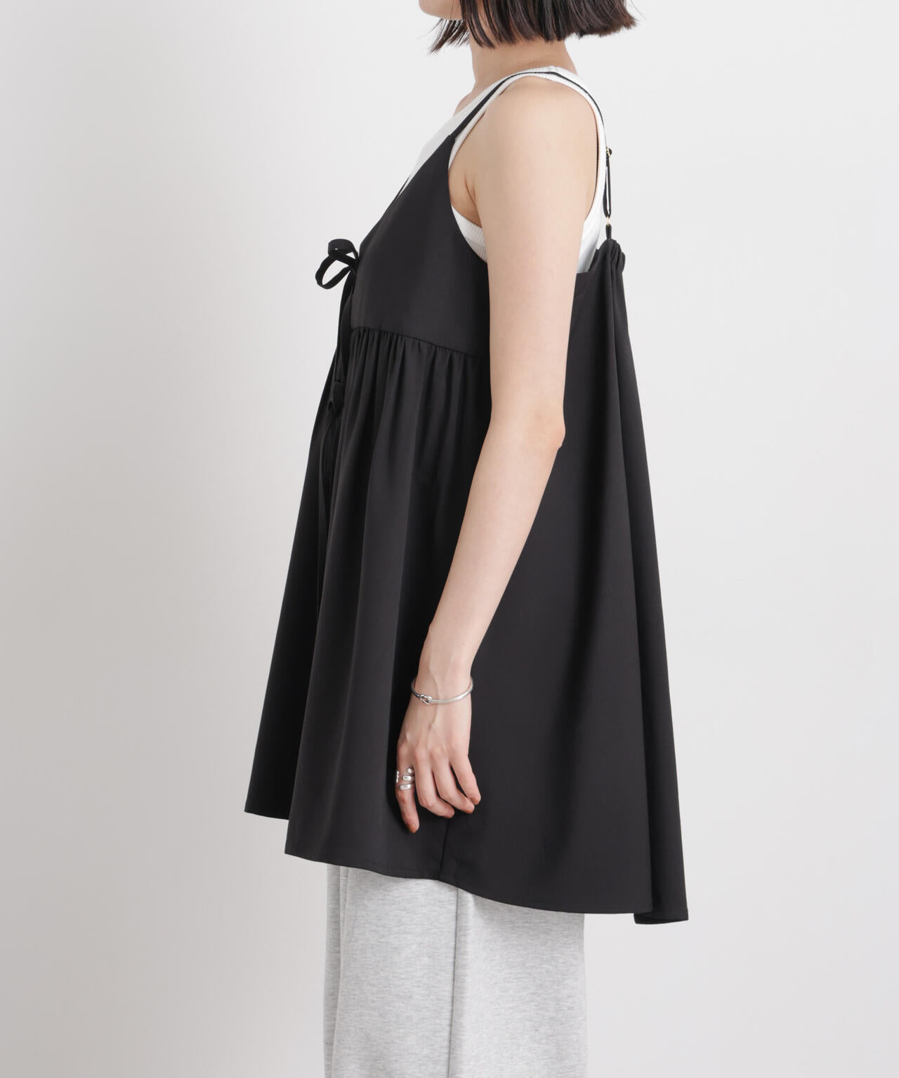 微光沢ツイル前後2wayリボンキャミソール(セットアップ可) 6736121308