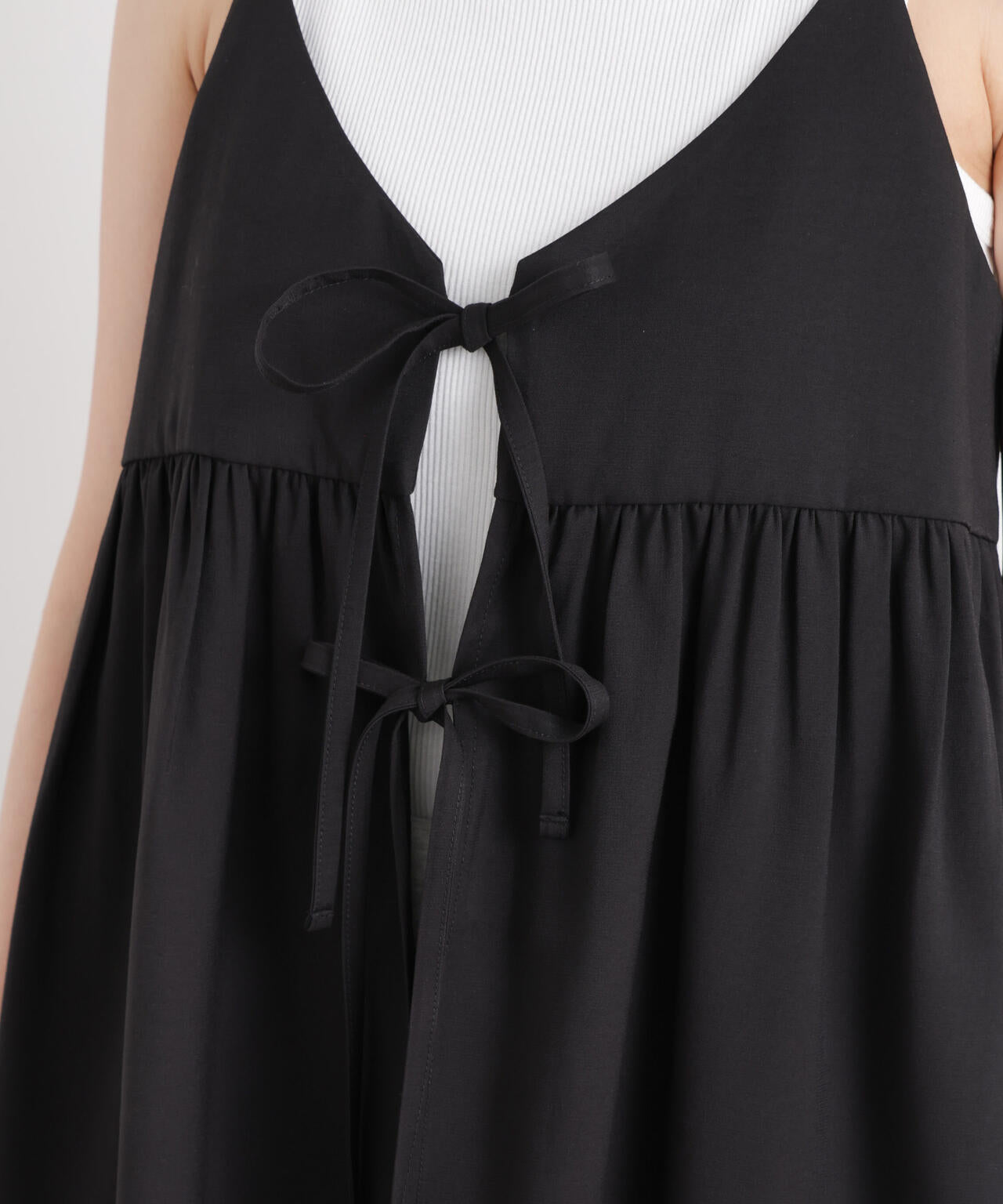 微光沢ツイル前後2wayリボンキャミソール(セットアップ可) 6736121308