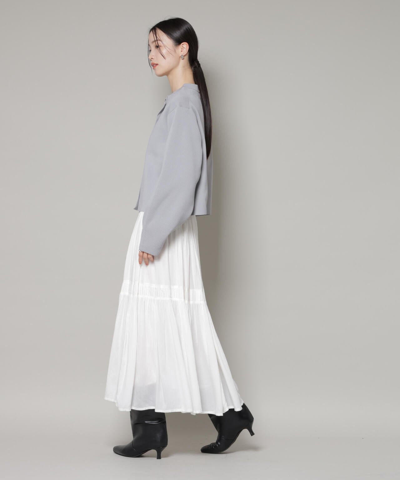 ビッグボタンクルーネックニットカーディガン 6736122302