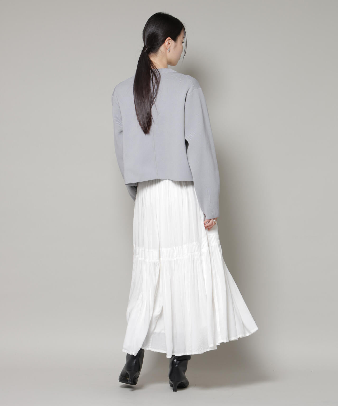 ビッグボタンクルーネックニットカーディガン 6736122302