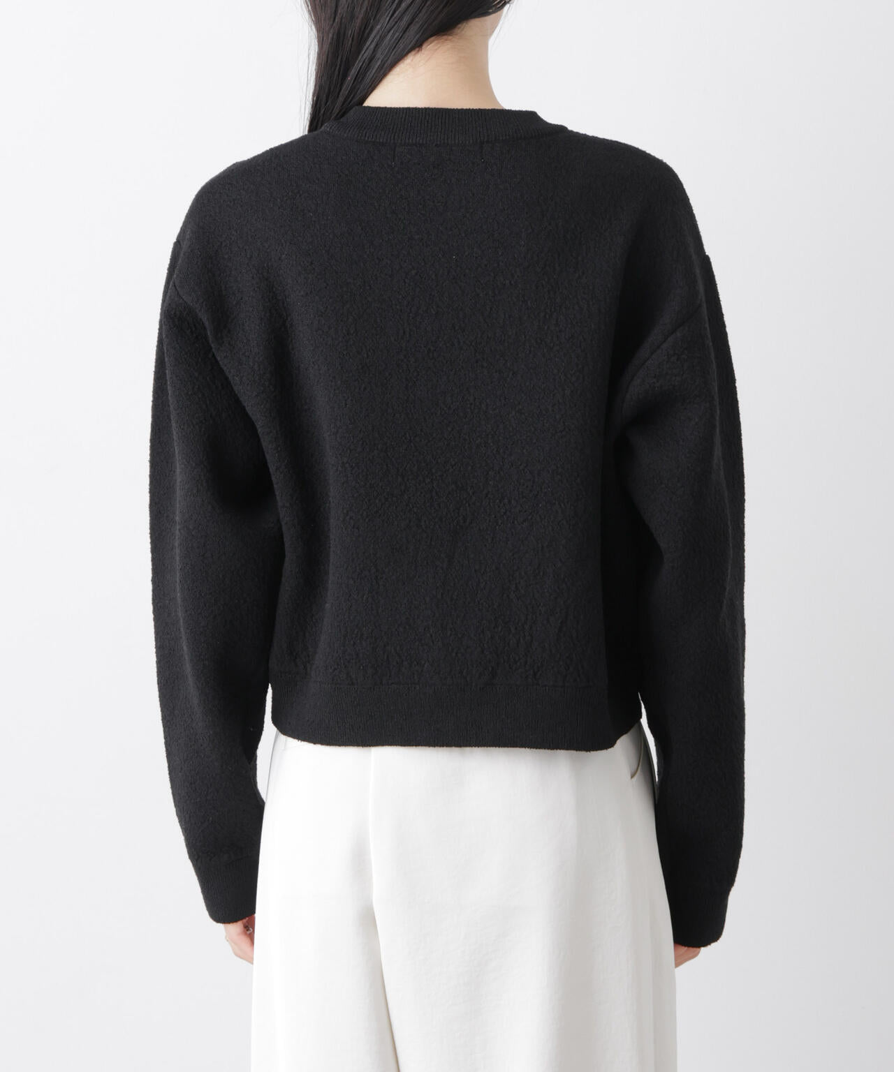 梨地ダブルフェイスジップアップニット 6736122306