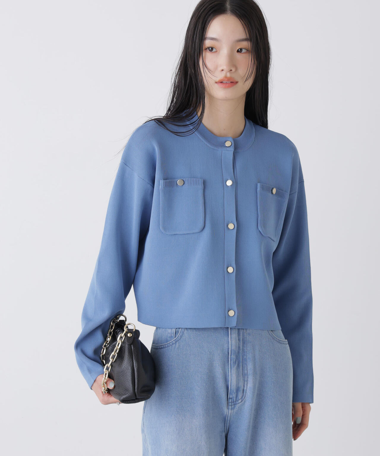 洗濯機洗可 UVカット 総針ニットカーディガン