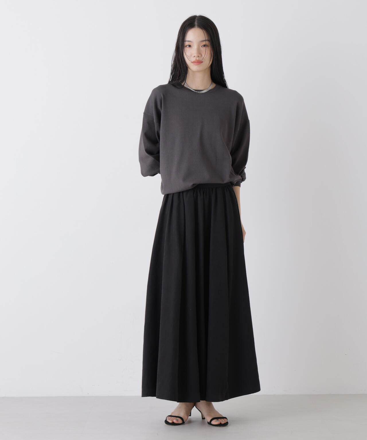 洗濯機洗可バンブーレーヨンニット ワイドクルーネックプルオーバー 6736122309