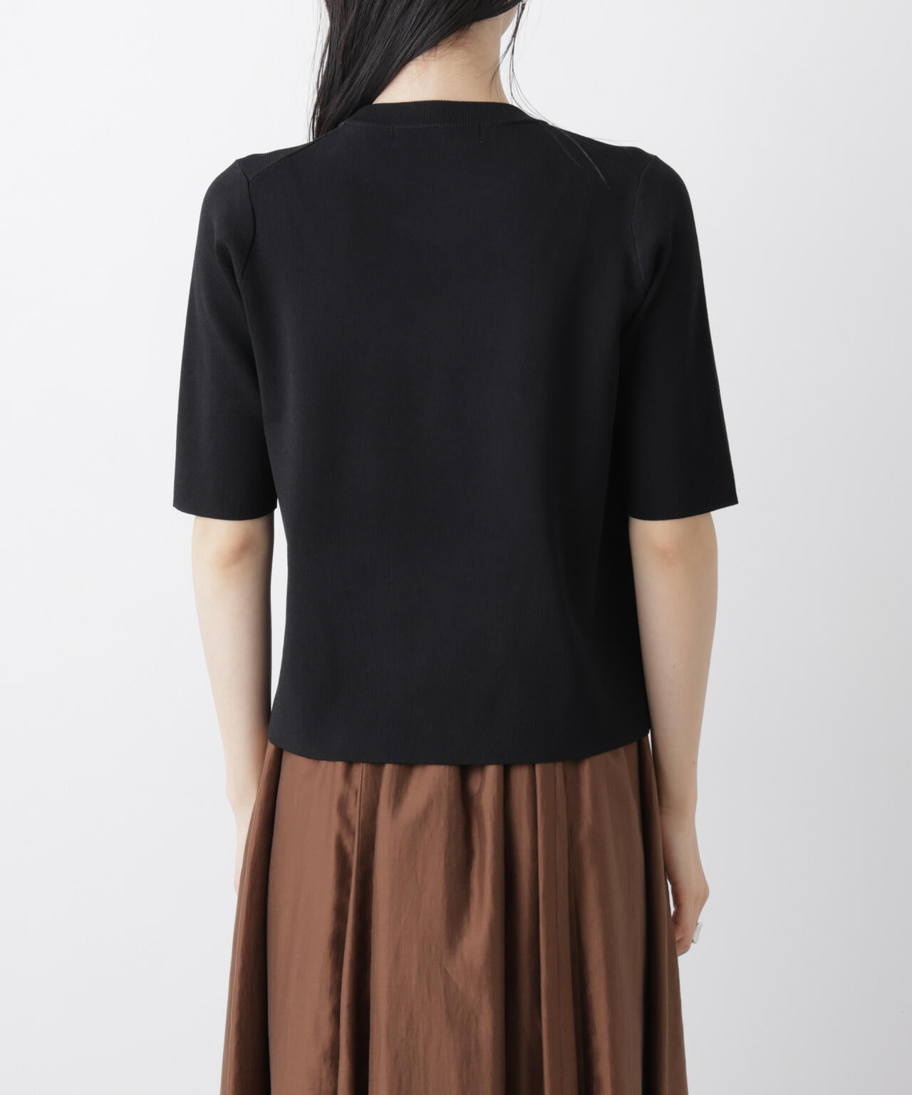 洗濯機洗い可UVカット接触冷感半袖ニット 6736122313