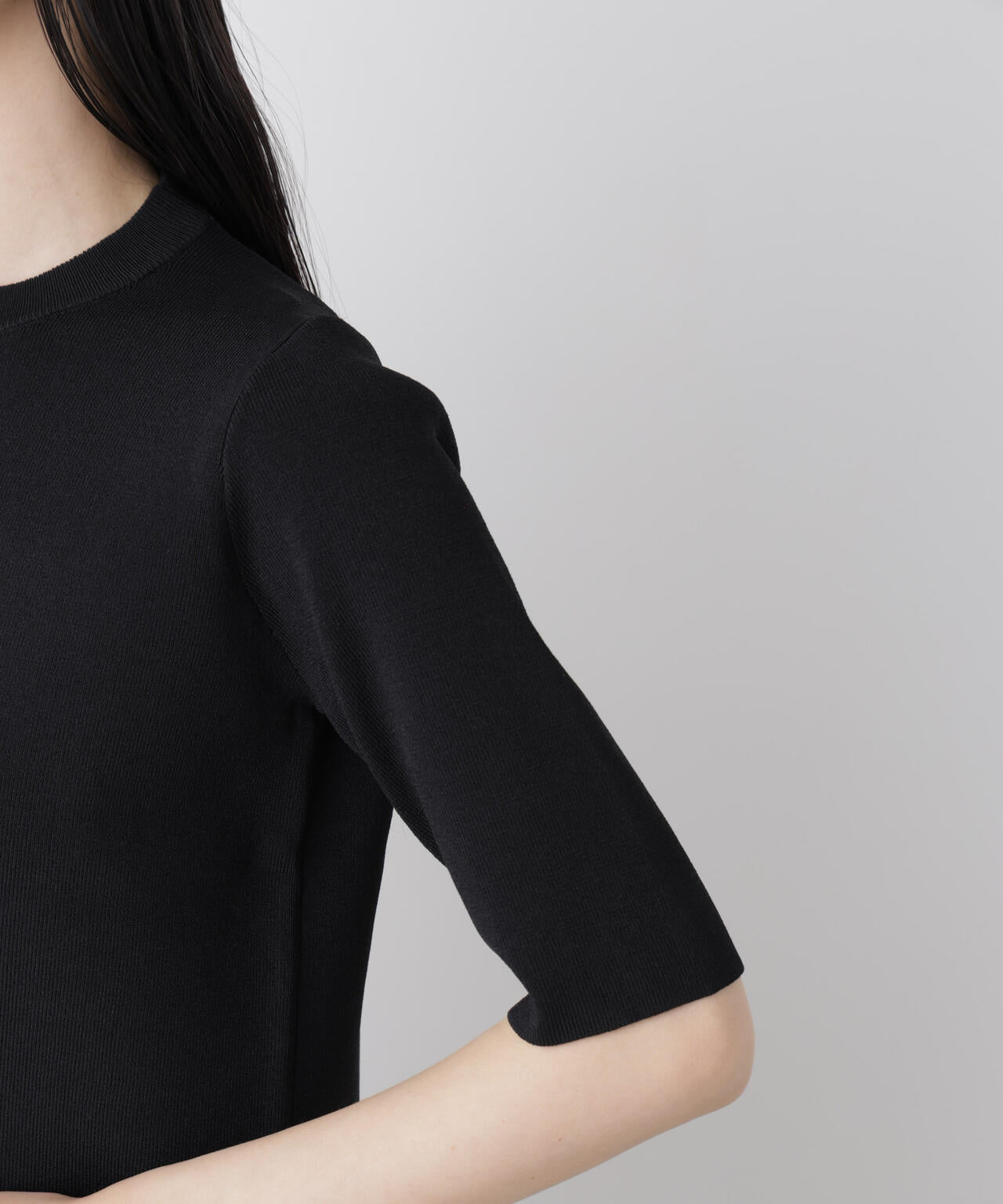 洗濯機洗い可UVカット接触冷感半袖ニット 6736122313