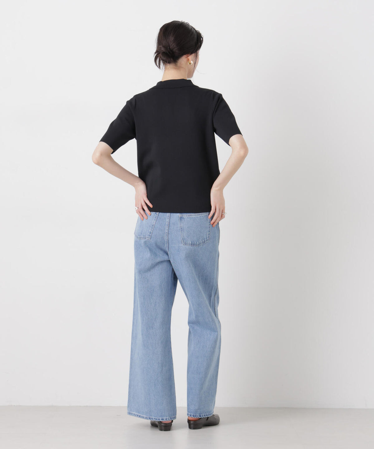 洗濯機洗い可UVカット接触冷感衿付き半袖ポロニット 6736122314