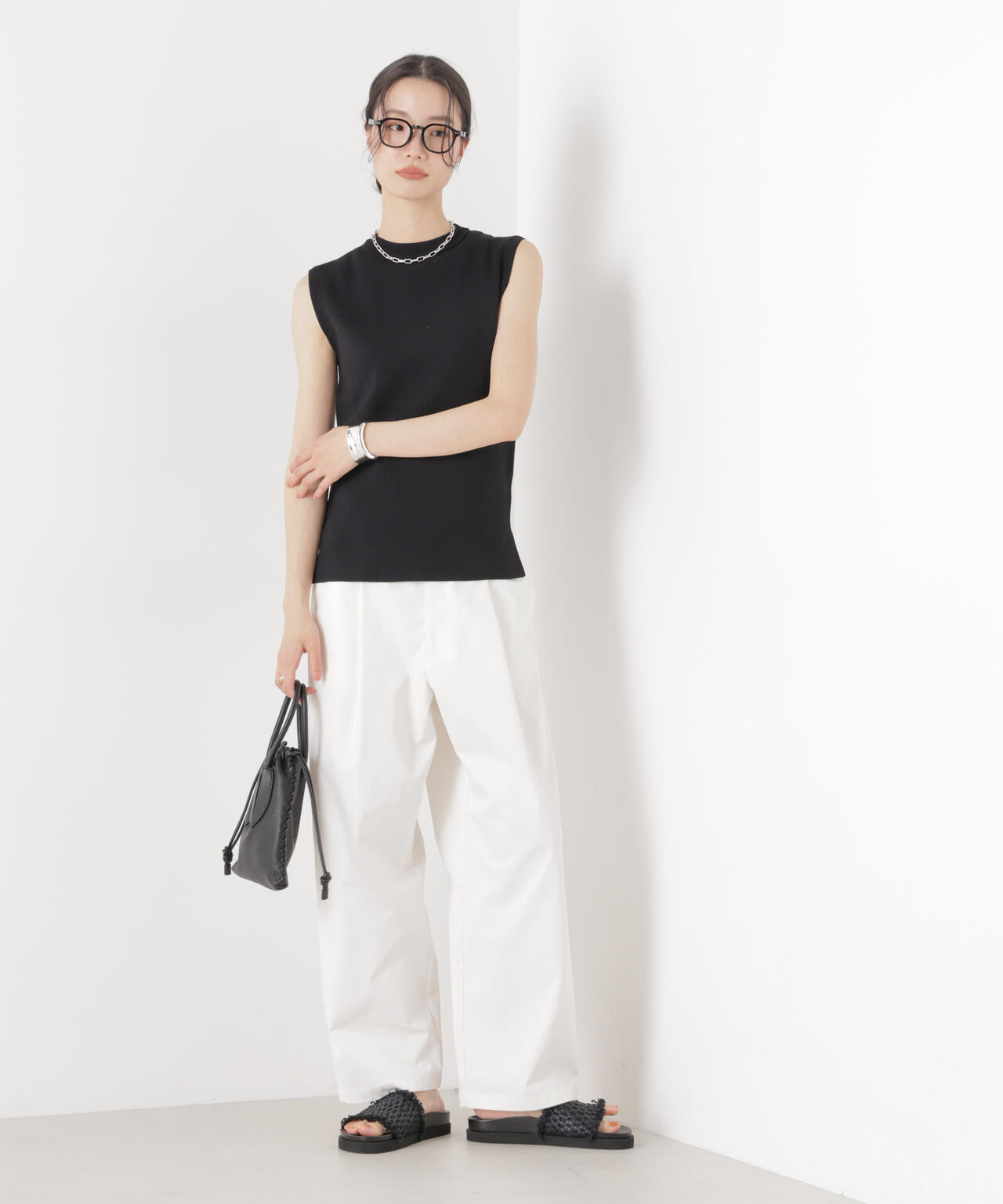 洗濯機洗い可UVカット接触冷感ノースリーブニット 6736122315