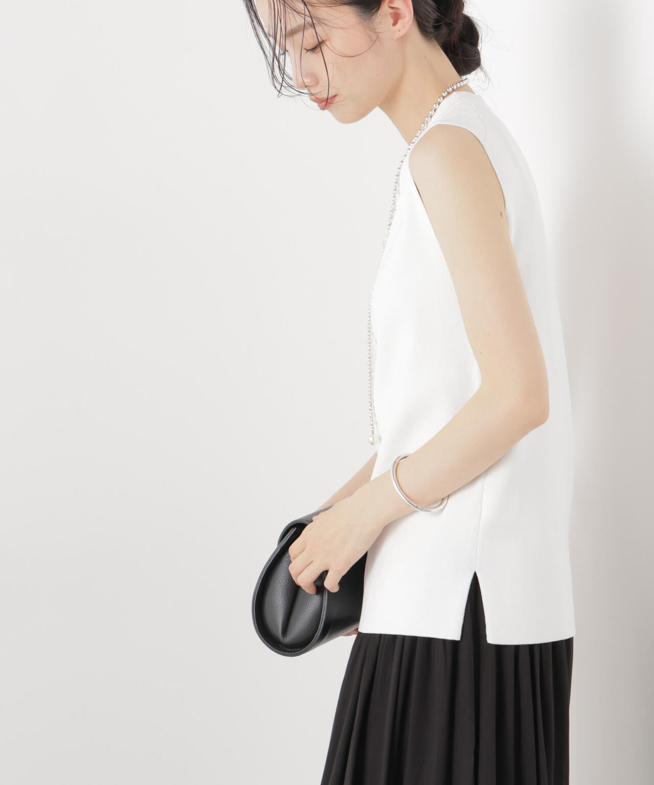 洗濯機洗い可UVカット接触冷感ノースリーブニット 6736122315