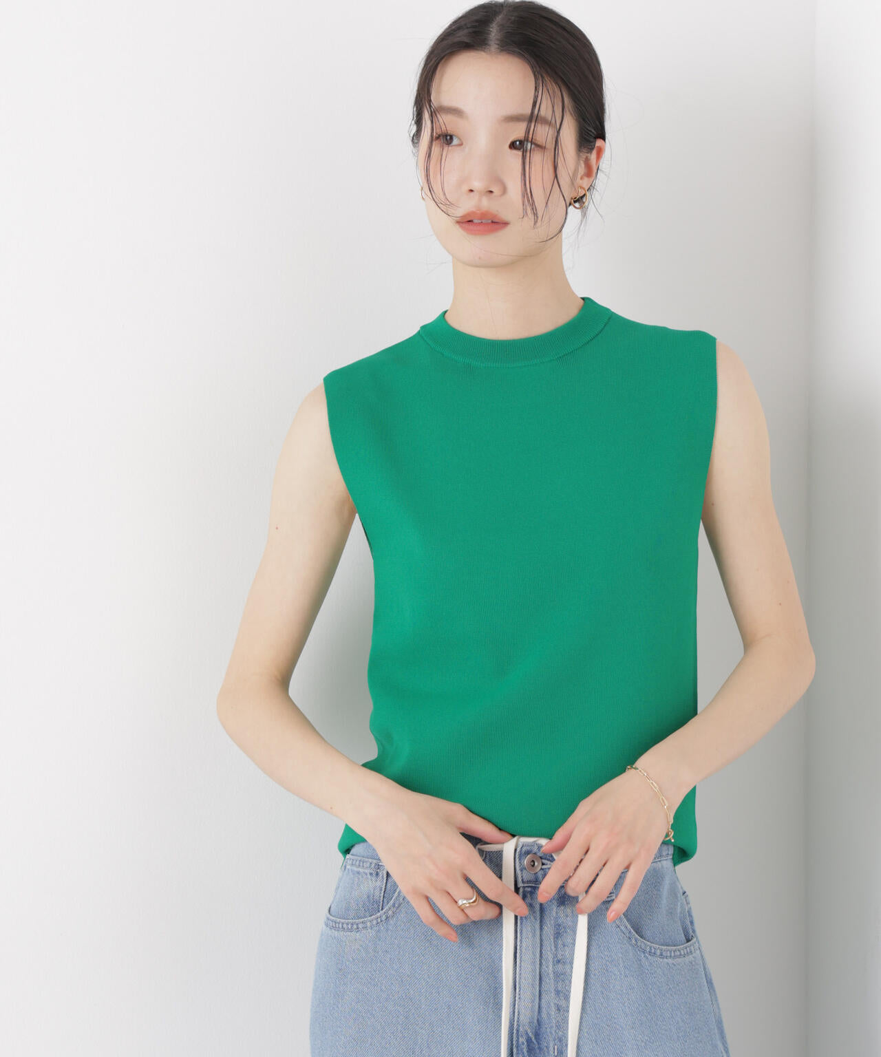 洗濯機洗い可UVカット接触冷感ノースリーブニット 6736122315