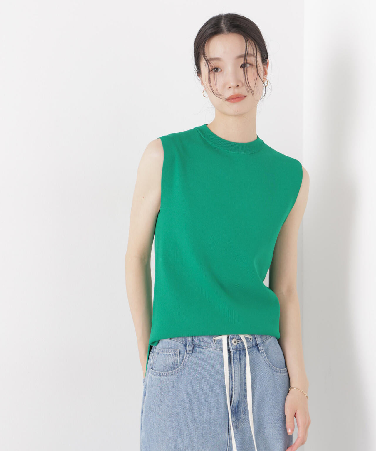 洗濯機洗い可UVカット接触冷感ノースリーブニット 6736122315