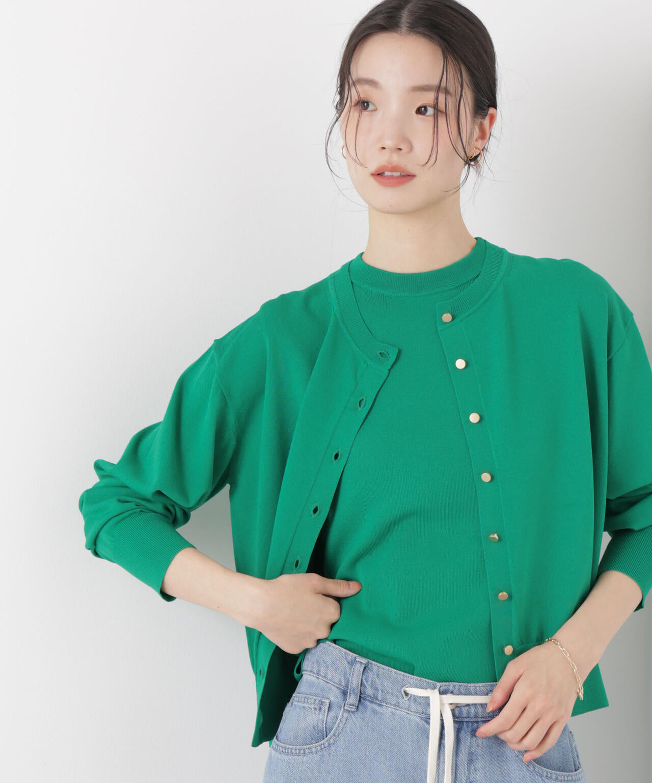 洗濯機洗い可UVカット接触冷感ノースリーブニット 6736122315