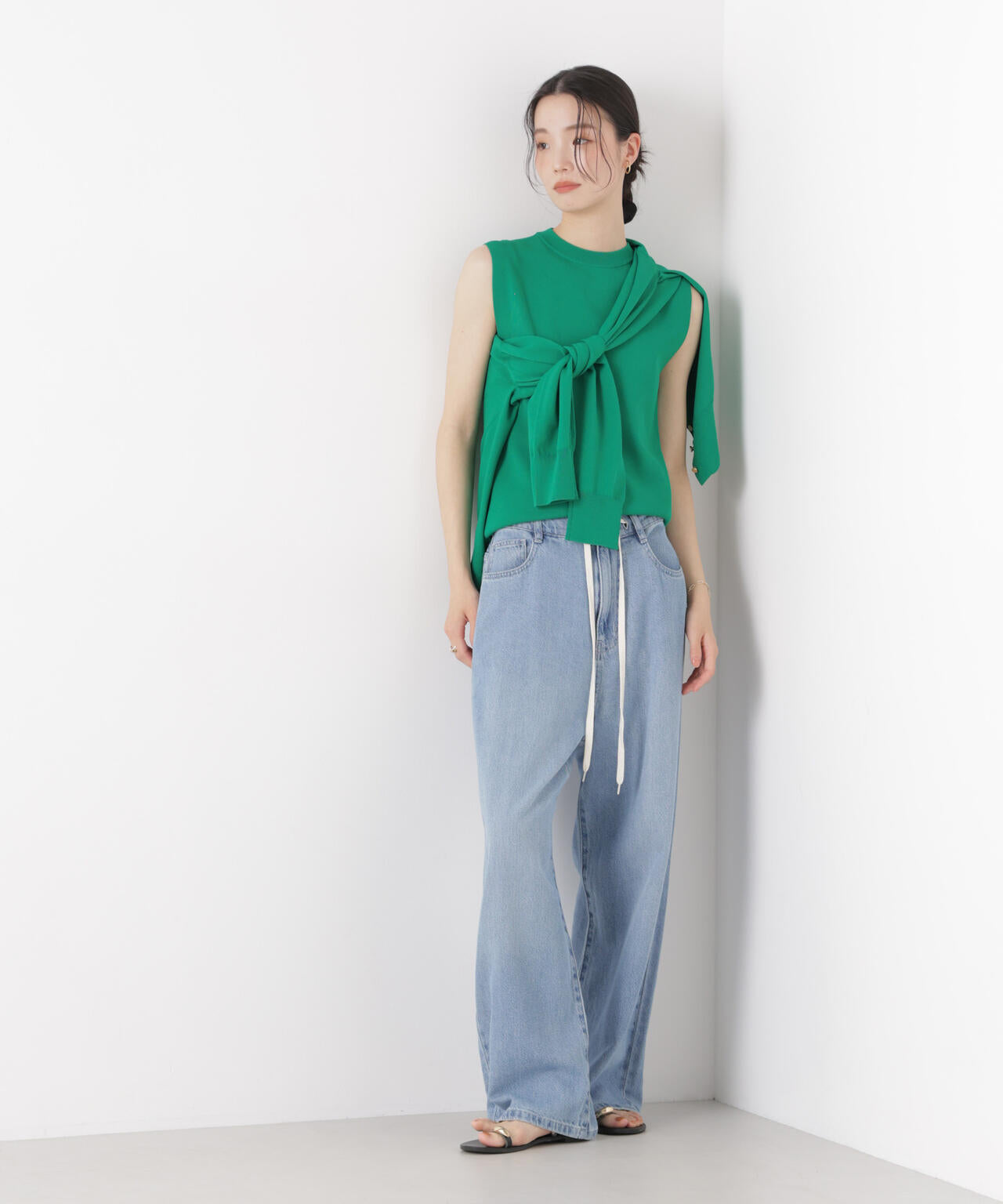 洗濯機洗い可UVカット接触冷感ノースリーブニット 6736122315