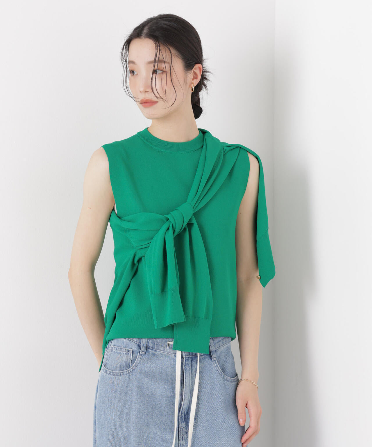 洗濯機洗い可UVカット接触冷感ノースリーブニット 6736122315