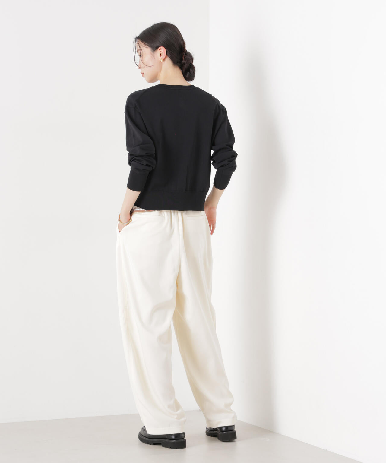 洗濯機洗い可UVカット接触冷感金ボタンクルーカーディガン 6736122316